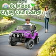 thumbnail image 4 of Funcid Ride on Truck Car, Kids 12V Electric Ride on Toys with Parent Remote Control, Spring Suspension, Bluetooth Music, LED Lights - Purple, 4 of 13
