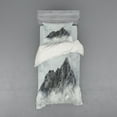 thumbnail image 2 of Mountain Duvet Cover Set, Landscape of Jade Dragon Mountain Atmosphere on Summit Natural Beauty Image, Bedding Set with Shams and Fitted Sheet, 3 Sizes, by Ambesonne, 2 of 3