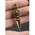 thumbnail image 4 of Bronze Exquisite Phurba Dagger Holder Xiangmo-chu Pendant 56MM Small Curio China, 4 of 13