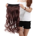 thumbnail image 2 of SAYFUT Trendy 29"Long Curly 3/4 Full Head Clip in Synthetic Hair Extensions One Piece 5 Clips 130g Dark Auburn, 2 of 4