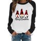 thumbnail image 1 of Gibobby Divertidas Sudaderas Blusa informal de manga larga con cuello Rojoondo y estampado de letras para mujer de Navidad (Negro, XL), 1 of 4