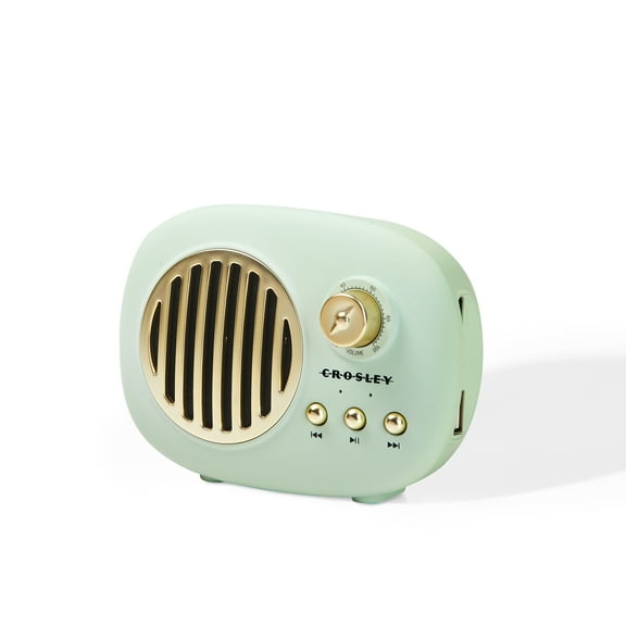 Crosley Piper Retro Portable Bluetooth Speaker with Microphone, Rechargeable, Modern, Vintage