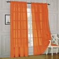thumbnail image 2 of Elegant Comfort® 2 Piece Solid SHEER PANEL with ROD POCKET - Window Curtain  60-inch width X 84-inch Length -  Orange, 2 of 3