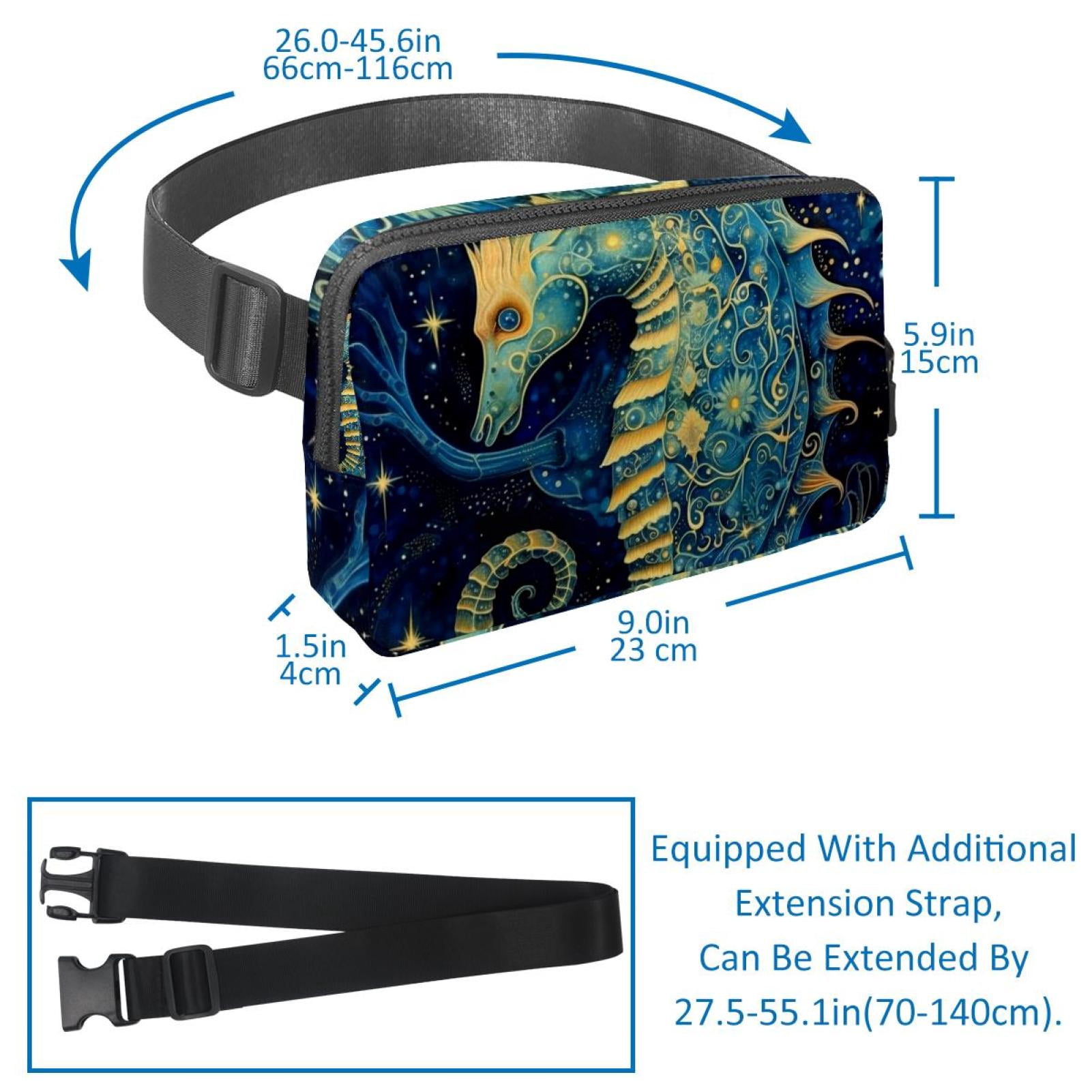 Sea horse Running Belt Waist Packs Fanny Bag: Lightweight, Adjustable, with Extension Strap, Unisex
