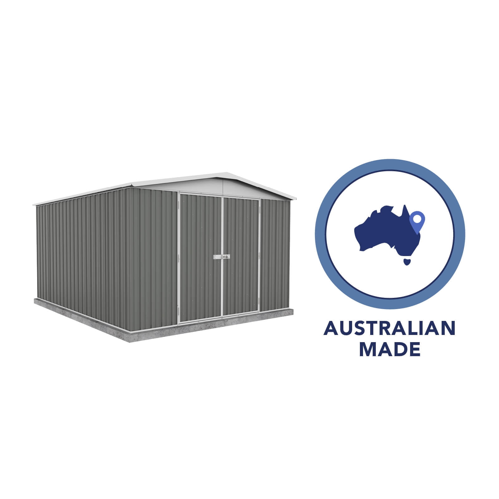 Absco Regent 10' x 12' Metal Garden Storage Shed - Woodland Gray