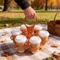 thumbnail image 4 of Foldable Rotating Cup Holder, Portable Multi Cup Carrier for Coffee Cups and Wine Glasses, Plastic Storage Rack for Party and Travel, 4 of 6