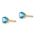 thumbnail image 2 of 14k 4mm December/Blue Topaz Post Earrings in 14k Yellow Gold, 2 of 3
