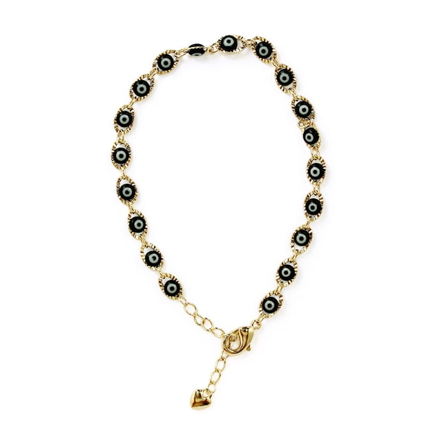 Pulsera Oro laminado Ojo Turco Negro Moon