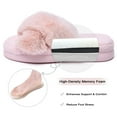 thumbnail image 4 of LORDFON Fluffy Open Toe Slippers for Women,Fuzzy Furry Cross Band Memory Foam Bedroom Plush House Womens Slippers, 4 of 6