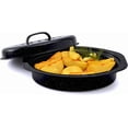 thumbnail image 4 of Roaster Pan With Lid 13” Enameled Oval Roasting Pan For Ovens Suitable For Dining With Two People High Temperature Resistance Small Turkey Pot, 4 of 8