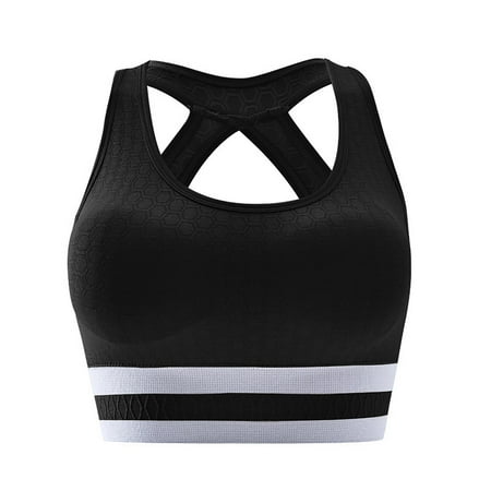 ZVNAH Womens Bras Women s Sports Bra Tank Top Seamless Back Gathering No Steel Ring Shockproof Running Fitness Yoga Bra Underwire Bras