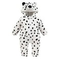 thumbnail image 4 of Coerni New Born Crawler Clothing Polka Dot Flannel Jumpsuit Baby Romper Cute Soft Fleece Hooded Snowsuit Zipper Thick Warm Onesie, 4 of 8