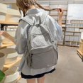 thumbnail image 4 of Plaid School Backpack, Heavy Duty School Bag with Drawstring Side Pockets, Multi-pocket Backpack for Travel College Work (Gray), 4 of 9
