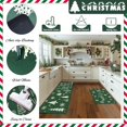 thumbnail image 4 of Merry Christmas Kitchen Rug Xmas Trees Winter Snowflake Let It Snow Kitchen Mats Set of 2 for Christmas Home Decor Low-Profile Kitchen Rug Set, 17x 30 and 17x 47 (Green), 4 of 6