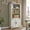 Rustic White, variant on Papajet Farmhouse Bookcase with Doors, 5 Shelf Storage Cabinet with Barn Door, Rustic Oak/Black