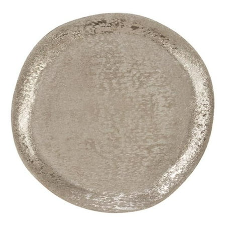 

SARO 13 in. Aluminum Charger Plate with Brushed Design Silver - Set of 4