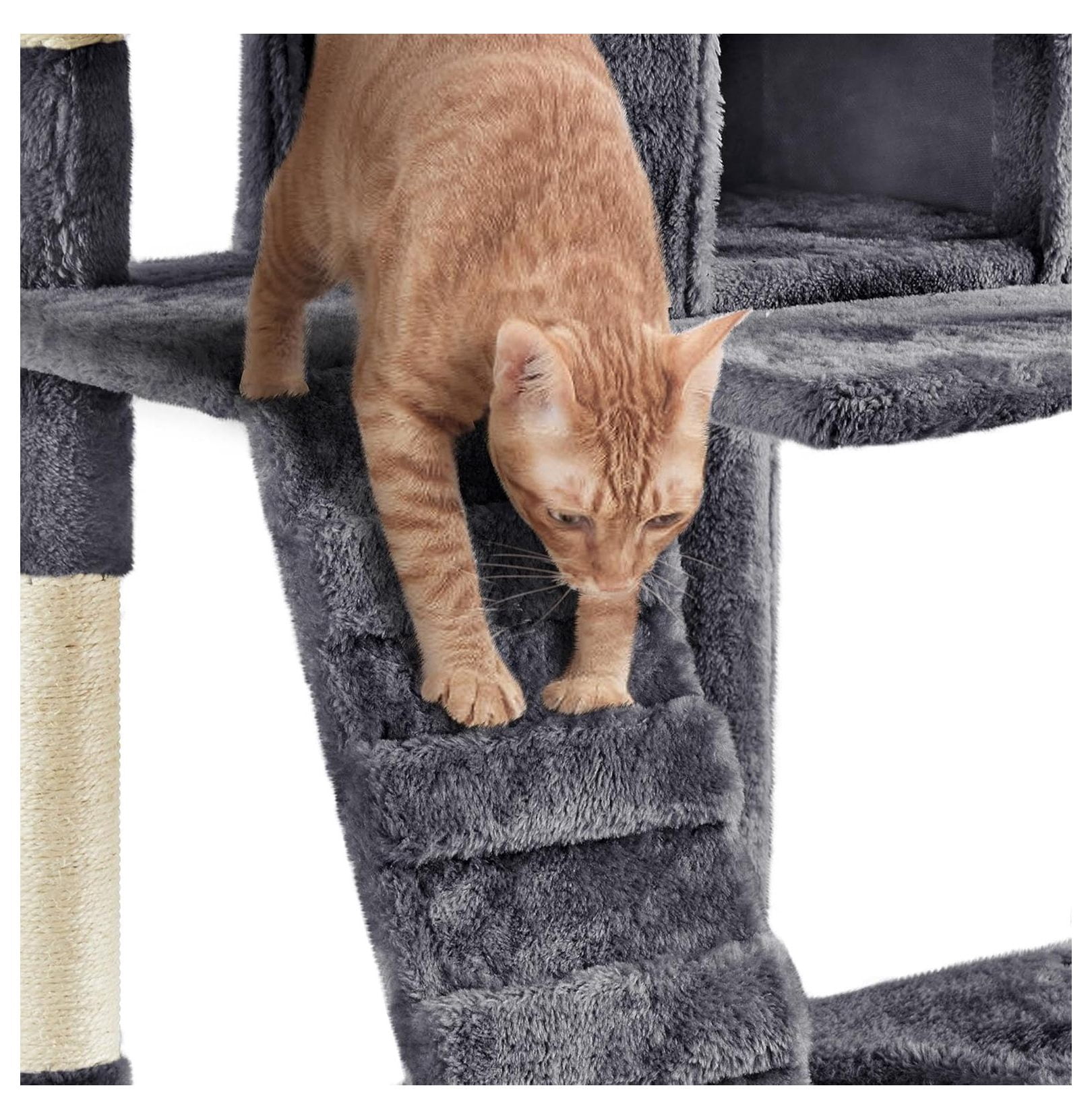 72in Cat Tree for Indoor Cats, Multi-Level Tower with Scratching Posts, 3 Perches, Condo, Pet Furniture Activity Center Play House