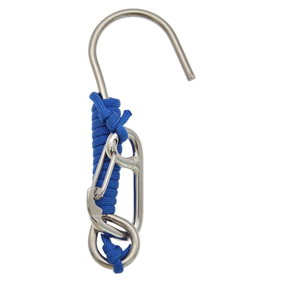 BLEEUS Scuba Diving Reef Hook With 120cm Spiral Coil Lanyard For Drift Diving Diving Equipment (Blue)