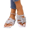thumbnail image 3 of Willtoo Women's Sparkly Rhinestone Star Summer Sandals 2026 Wedding Glitter Bling Strappy Flats, 3 of 5
