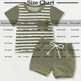 thumbnail image 3 of FAIWAD Toddler Baby Boy Girls Clothes Summer Short Sleeve Tops and Drawstring Shorts Cute Infant Baby Boy 2PCS Outfits Set, 3 of 4