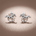 thumbnail image 6 of SilverCloseOut Sterling Silver Womens Small Horse Stud Earrings 0.23in, 6 of 6