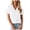 White, variant on Womens Short Sleeve Button Down Shirts Casual V Neck Collared Blouses Work Tops (White, XL)
