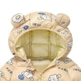thumbnail image 5 of JUMEYU Toddler Girls Puffer Coats Floral Bear-Ear Hood Puffer Jacket for Girls Zip-Up Winter Coat (Beige,18-24 Months), 5 of 7