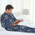 thumbnail image 6 of Naloa Dragon Men’s Pajamas Set - Long Sleeve Button Down Sleep Shirt and Pajama Bottoms Sleepwear Set-Large, 6 of 7