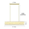 thumbnail image 3 of Resenkos 54" Crystal Brass Rectangle Chandelier - Gold Farmhouse Light for Dining/Kitchen Island/Living Room (Includes 60XG4 Bulbs), Gold, 3 of 7