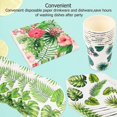 thumbnail image 3 of 1 Set Party Paper Dish Plate Decorative Hawaii Printing Dishware Beautiful Birthday Party Supplies for Home Party Celebration (Green), 3 of 3