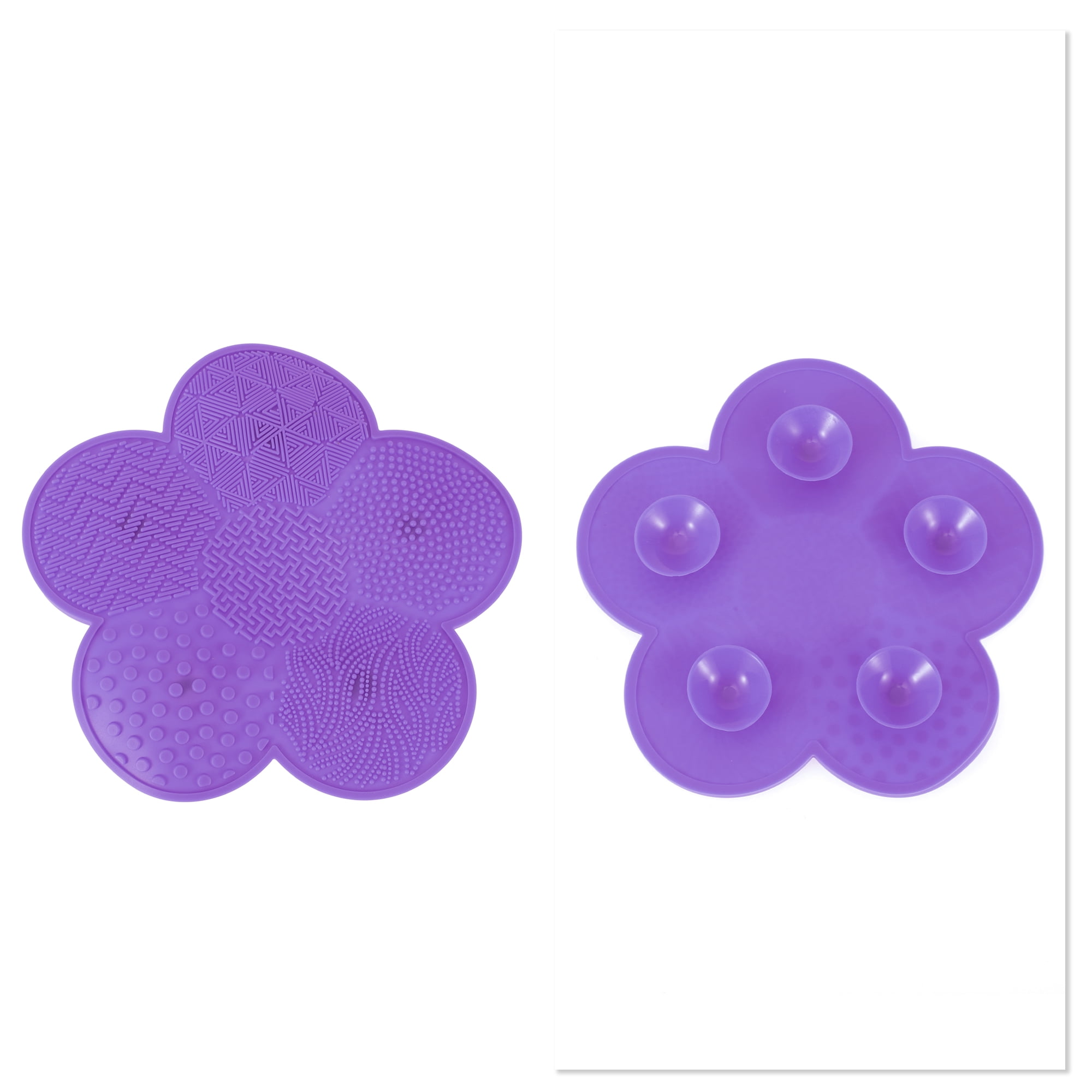 Unique Bargains Flower-shaped Makeup Sponge Brush Cleaner Purple