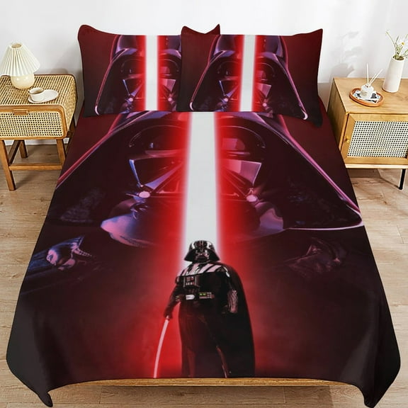 Darth Vader 3-Piece Twin Bedding Set,Kids Bedding Bed Set with 1 Duvet Cover and 2 Pillowcases for Girls Boys Women Men