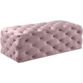 thumbnail image 1 of Meridian Furniture Casey Button Tufted Pink Velvet Ottoman and Bench, 1 of 4