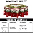 thumbnail image 5 of Christmas Round Tablecloth 60 Inch - Christmas Bells Table Cloth Winter Snow Snowflakes Tablecloth Xmas Candy Canes Decorative Table Cover for Kitchen Dinner Room Holiday Party, 5 of 5