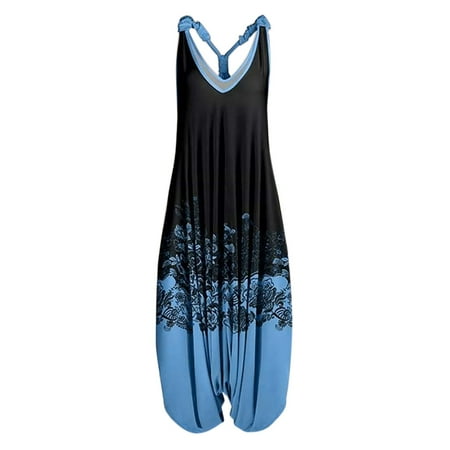

Womens Vintage Flower Prints Straps V Neck Rompers Playsuit Jumpsuit Stretchy Jumpsuits for Women Overall Pajamas Sweat Suit Rompers for Women Womens Body Suit Fall Jumpsuits for Women Wedding Guest