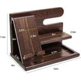 thumbnail image 5 of Wood Phone Docking Station for Men:Cell Phone Stand Night Stand Organizer for Holding Watches,Wallets,Keys and Glasses,Wooden Nightstand Phone Holder for Desk,Gifts for Husband Dad Boyfriend, 5 of 7