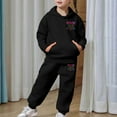 thumbnail image 5 of CAIVO Child Girls Casual Flower Print Long Sleeve Hoodie And Pants Outfit Sets Fashionable Two Piece Toddler Home Soft Playwear Comfy Daily Wear Fashion Kids Cozy Clothing Sets, 5 of 7