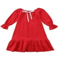 thumbnail image 1 of Robe de Fête en Coton pour Bébé Fille Princesse à Manches Longues avec Volants, 1 of 6