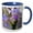 Blue/White, variant on 3drose, Flowers on a Table in the Kitchen That the Husband Sent, 15oz Two-tone Black Mug