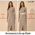 thumbnail image 4 of Womens Wide Elastic Waist Belt for Dress Ladies Stretch Cinch Belt for Women, 4 of 7