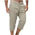 thumbnail image 3 of Chiccall Classic Cargo Shorts for Men Below Knee Capri Pants Back Elastic Button Zipper Fashion Straight Leg Shorts with Pockets, 3 of 7
