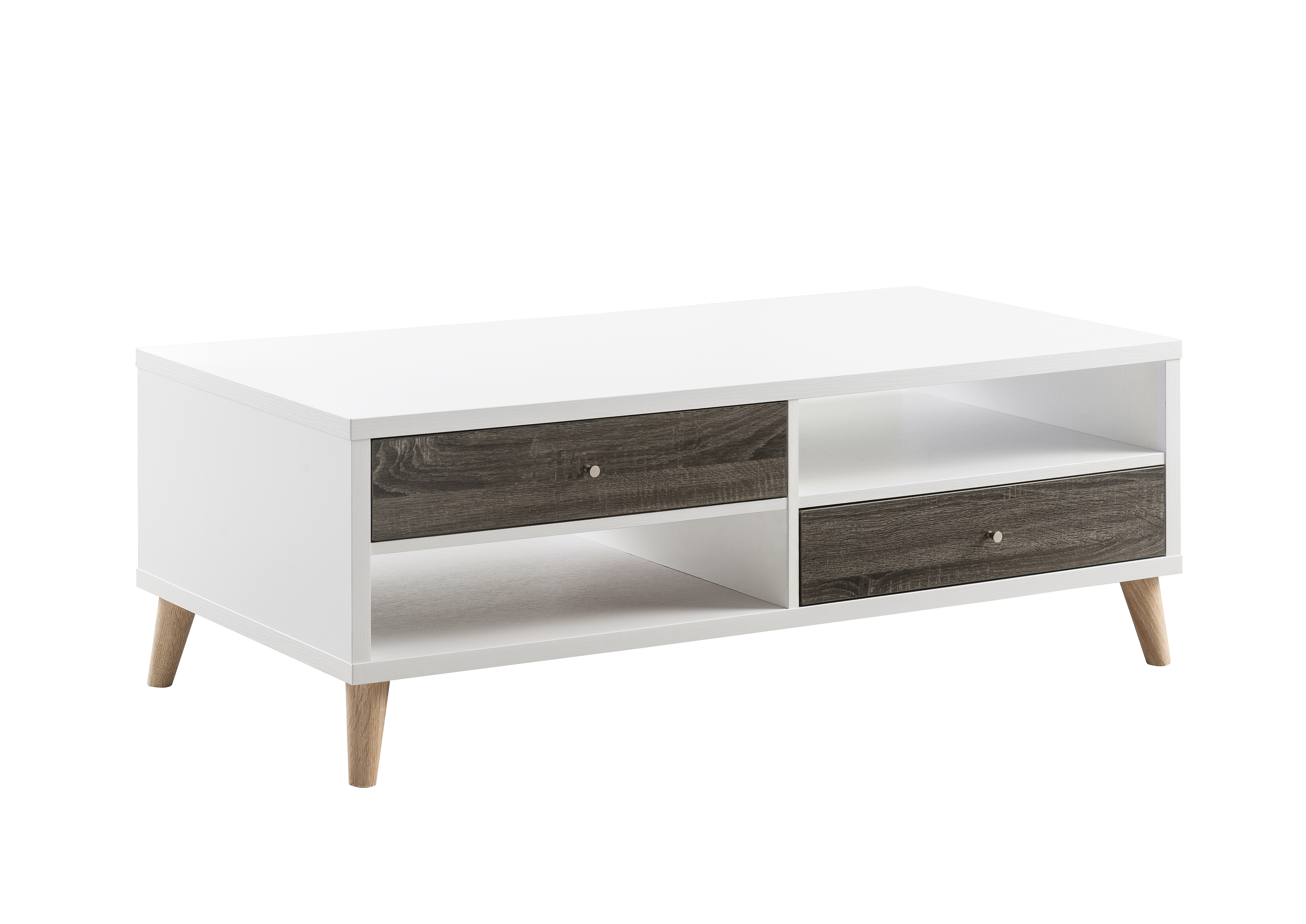 Furniture of America Desmond Coffee Table, Distressed Gray and White