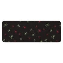 Black Christmas Star Pattern Kitchen Rug Mat,Kitchen Runner Rugs Non Skid Washable,Decorative Kitchen Floor Mats for Kitchen,Sink,Laundry,17"x47.2"