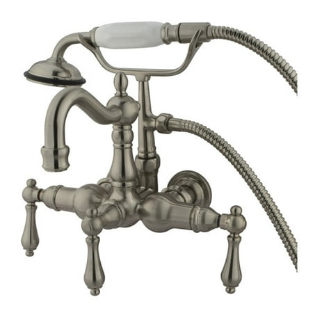 Elements of Design Hot Springs  Three Handle Wall Mount Clawfoot Tub Faucet with Hand