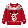 thumbnail image 1 of Chandail de Noël pour Tout-Petits Garçons et Filles Automne Hiver Manches Longues Tricot Rouge, 1 of 6