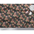 thumbnail image 2 of Soimoi Orange Rayon Fabric American Robin,Insect & Flower Print Sewing Fabric BTY 56 Inch Wide, 2 of 3
