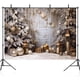 thumbnail image 2 of Bonvvie Christmas Photography Backdrop Xmas Fireplace White Christmas Tree Gifts Pine Trees Family Party Studio Photo Background, 2 of 5