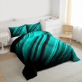 thumbnail image 3 of Homewish Abstract Geometric Striped Full Size Comforter Sets,Line Pattern Bedding Comforter Set,Cyan Black Bedding Sets For Kids,Super Cozy Room Decor Reversible,3pcs, 3 of 8