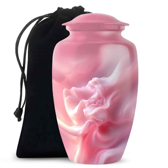 Pink Abstract Urns for Ashes Adult Male/Female - Cremation Burial Urns - Funeral Urn with Secure Lid - Blue Urn for Ashes Adult Male10inch, Large - 1Pcs
