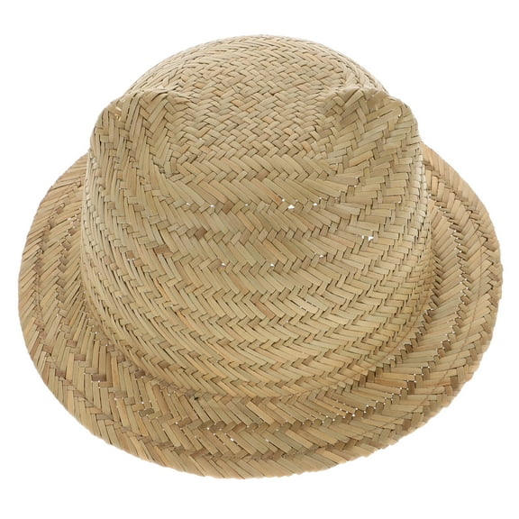 OUNONA Baby Straw Sun Hat Breathable Woven Hat Comfortable Bucket Hat Outdoor Activities Straw Woven Hat Rustic Braided Straw Hat